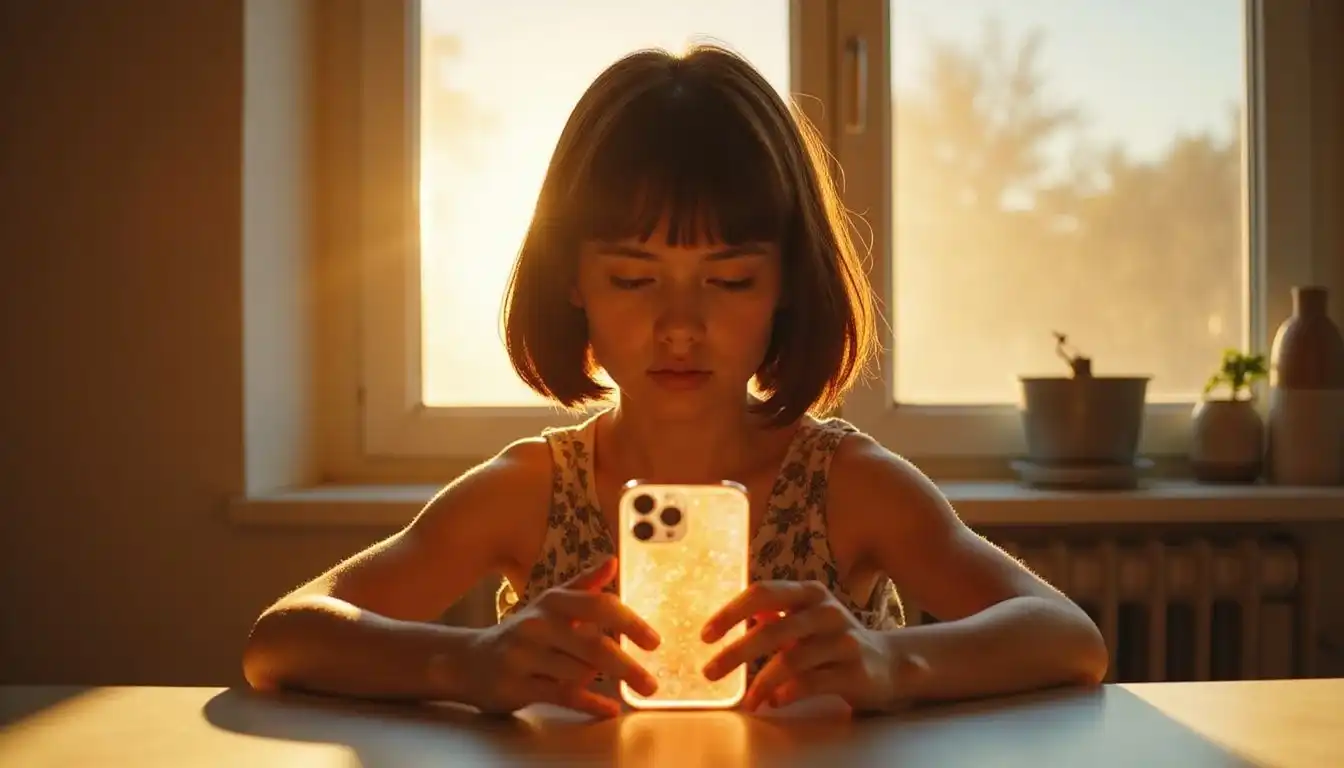 A young individual curiously unwraps a new Apple iPhone 16 Pro. A young individual curiously unwraps a new Apple iPhone 16 Pro.